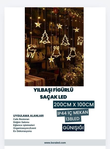 YILBAŞI FİGURLU DEKORATİF SAÇAK LED