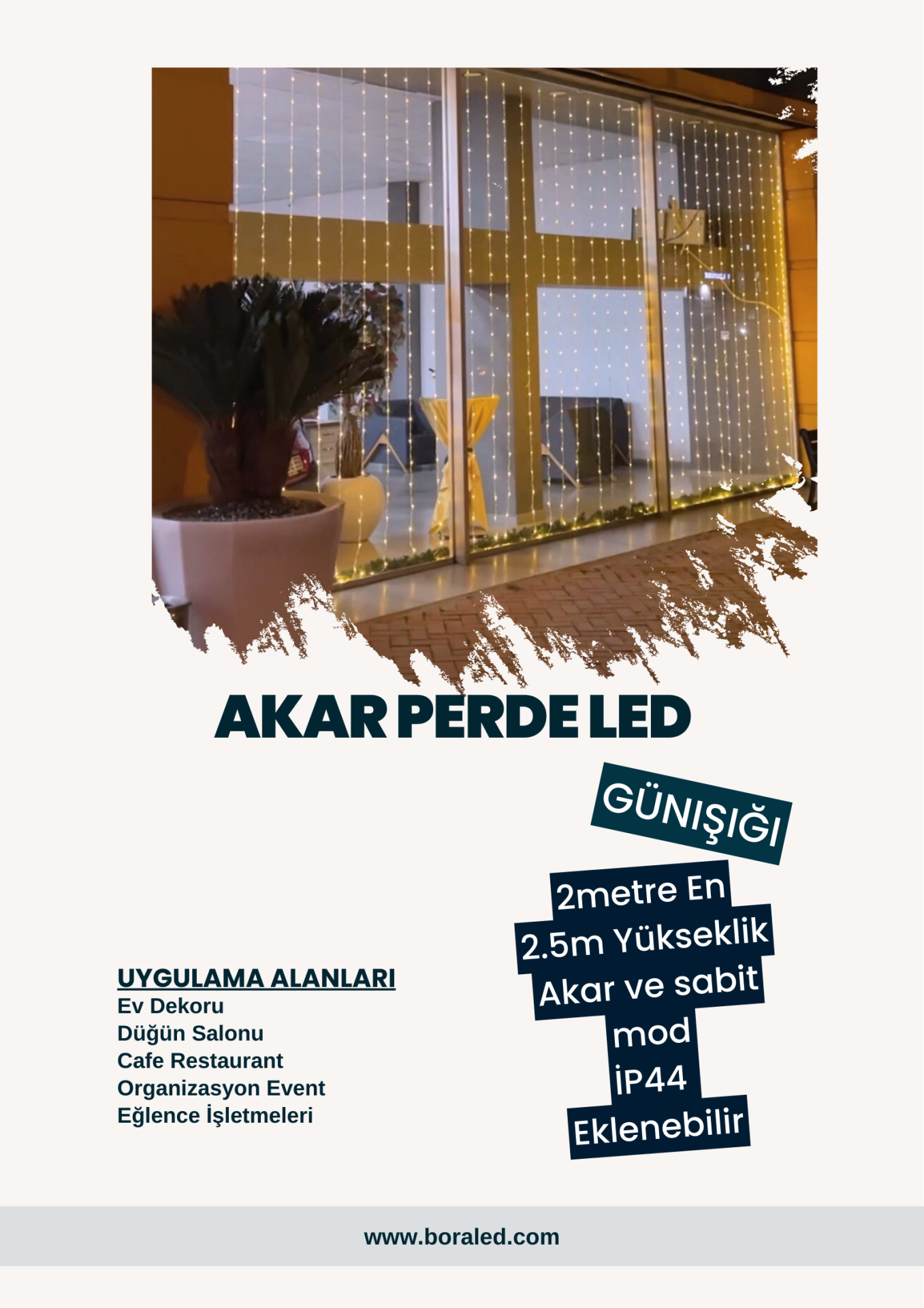 İÇ MEKAN PERDE LED GÜNIŞIĞI