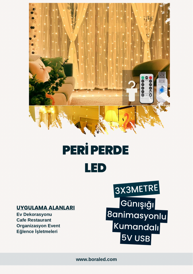 USB GİRİŞLİ PERİ PERDE LED GÜNIŞIĞI