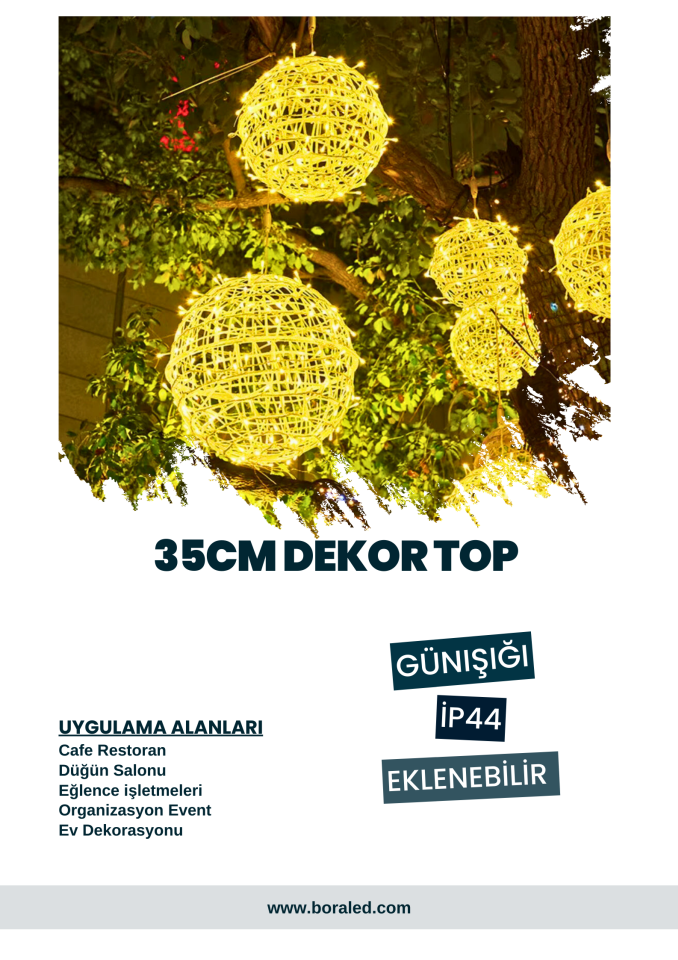 35 CM ÇAP TOP LED SÜSLEMELİ GÜNIŞIĞI