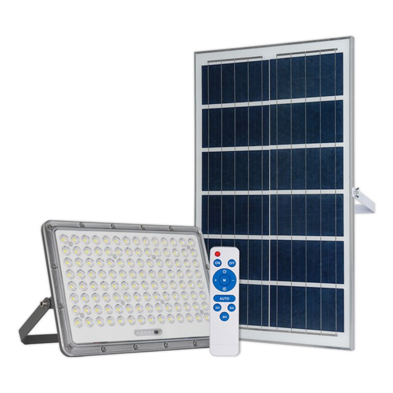 200W Güneş Enerjili LED Projektör Kumandalı Solar Flood Light IP66